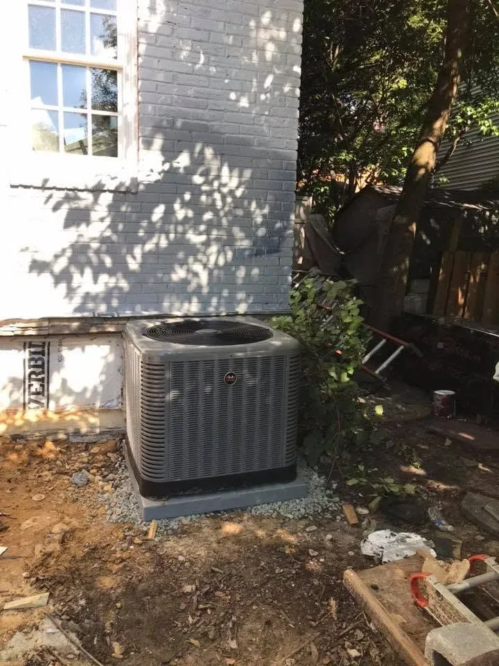 Ruud AC condenser installation